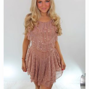 Supper Club Rose Gold Mini Dress